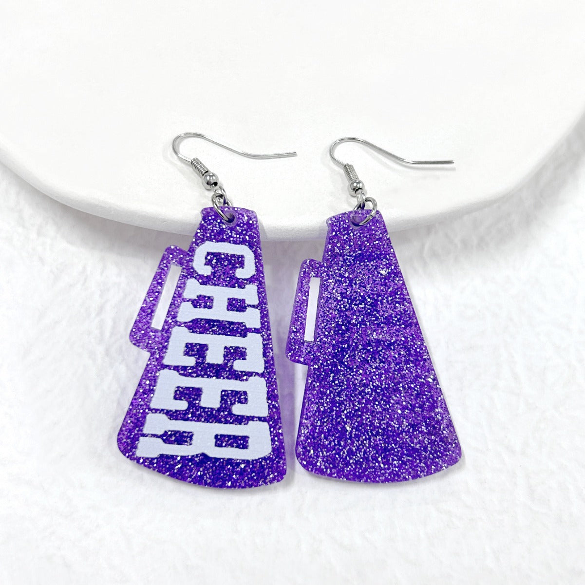 For Red Acrylic Earrings Featuring A Stylish Letter Pattern