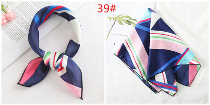 Leopard And Polka Dots Polyester Silk Scarf, Stylish Kerchief Bandana For Autumn And Winter