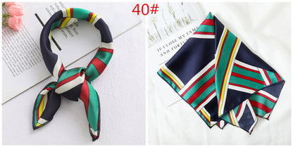 Leopard And Polka Dots Polyester Silk Scarf, Stylish Kerchief Bandana For Autumn And Winter