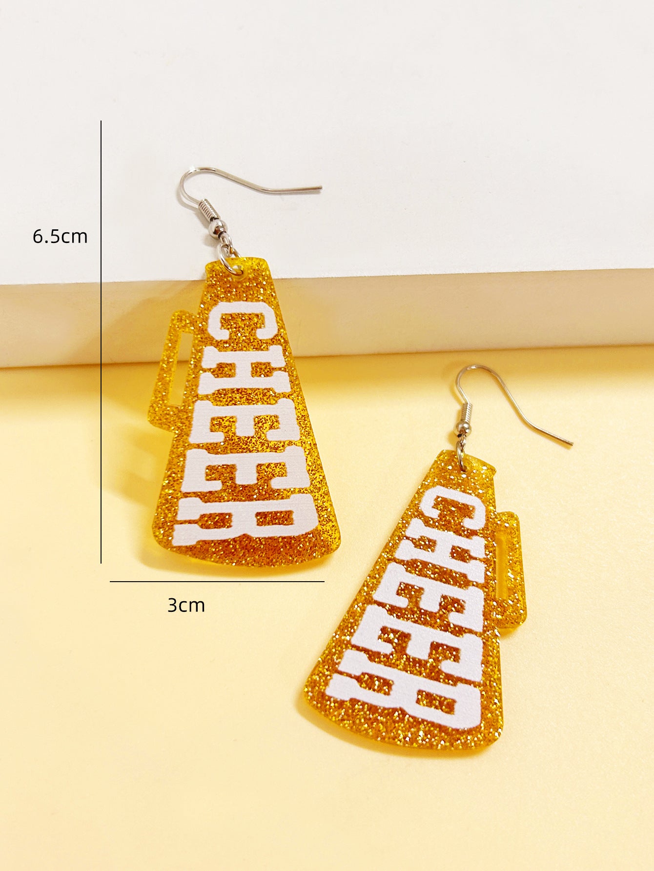 For Red Acrylic Earrings Featuring A Stylish Letter Pattern