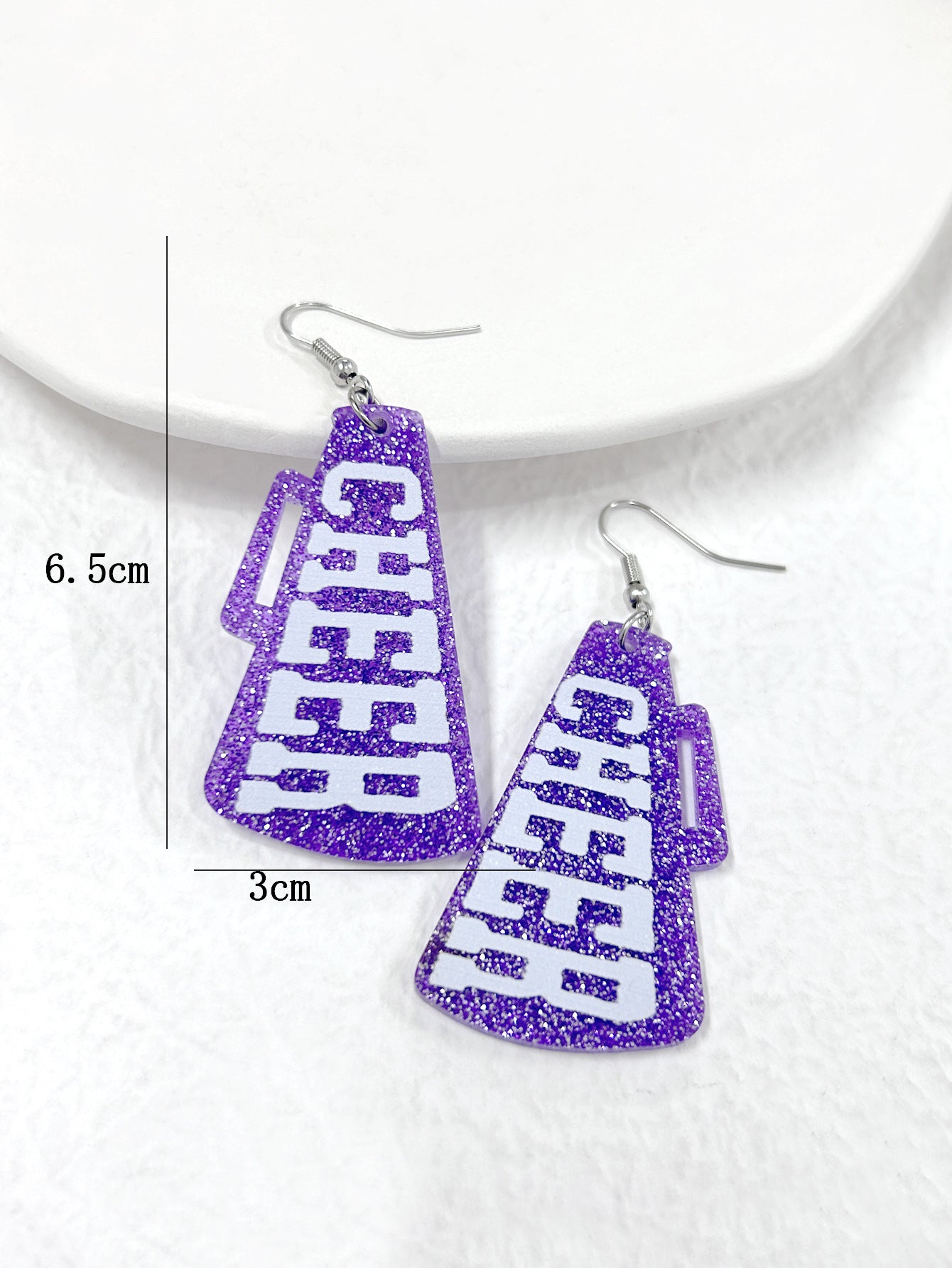 For Red Acrylic Earrings Featuring A Stylish Letter Pattern