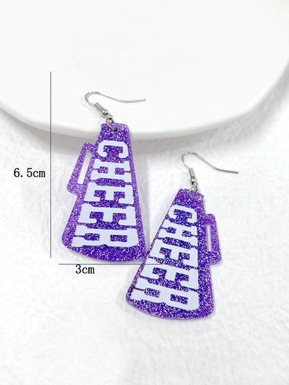 For Red Acrylic Earrings Featuring A Stylish Letter Pattern