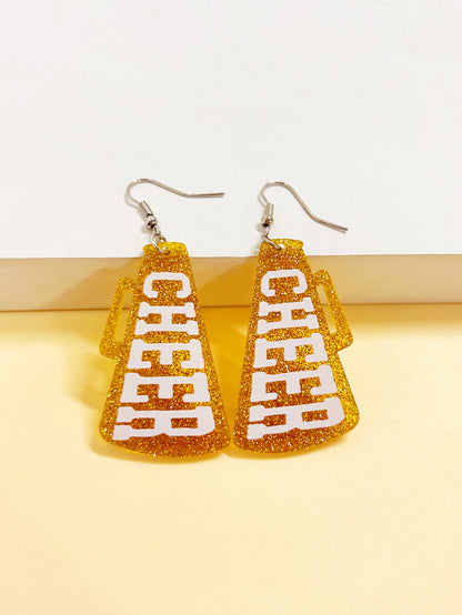 For Red Acrylic Earrings Featuring A Stylish Letter Pattern