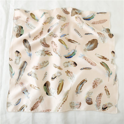 Leopard And Polka Dots Polyester Silk Scarf, Stylish Kerchief Bandana For Autumn And Winter