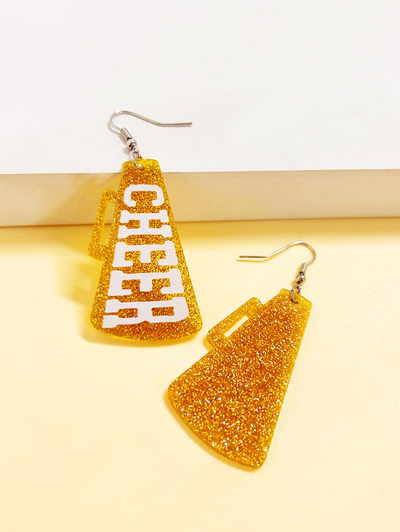 For Red Acrylic Earrings Featuring A Stylish Letter Pattern