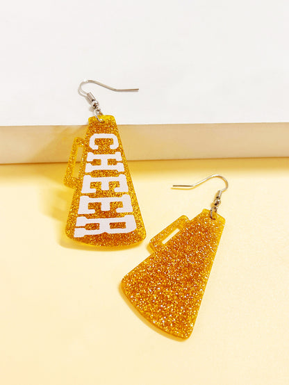 For Red Acrylic Earrings Featuring A Stylish Letter Pattern