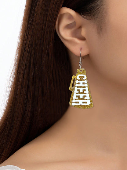 For Red Acrylic Earrings Featuring A Stylish Letter Pattern