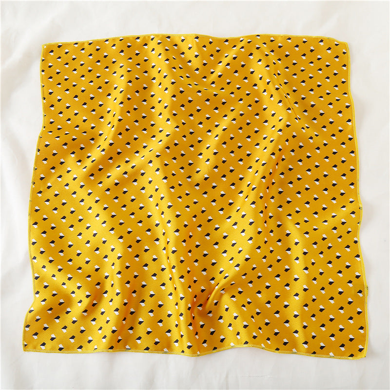 Leopard And Polka Dots Polyester Silk Scarf, Stylish Kerchief Bandana For Autumn And Winter