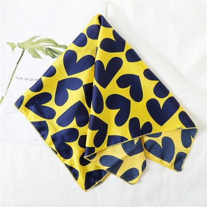 Leopard And Polka Dots Polyester Silk Scarf, Stylish Kerchief Bandana For Autumn And Winter