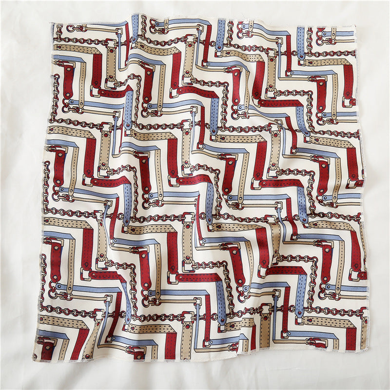 Leopard And Polka Dots Polyester Silk Scarf, Stylish Kerchief Bandana For Autumn And Winter