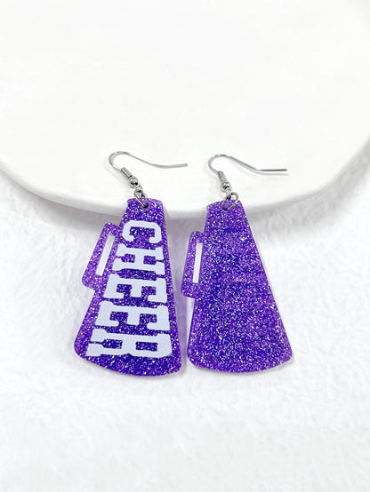 For Red Acrylic Earrings Featuring A Stylish Letter Pattern