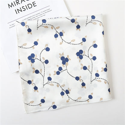 Leopard And Polka Dots Polyester Silk Scarf, Stylish Kerchief Bandana For Autumn And Winter