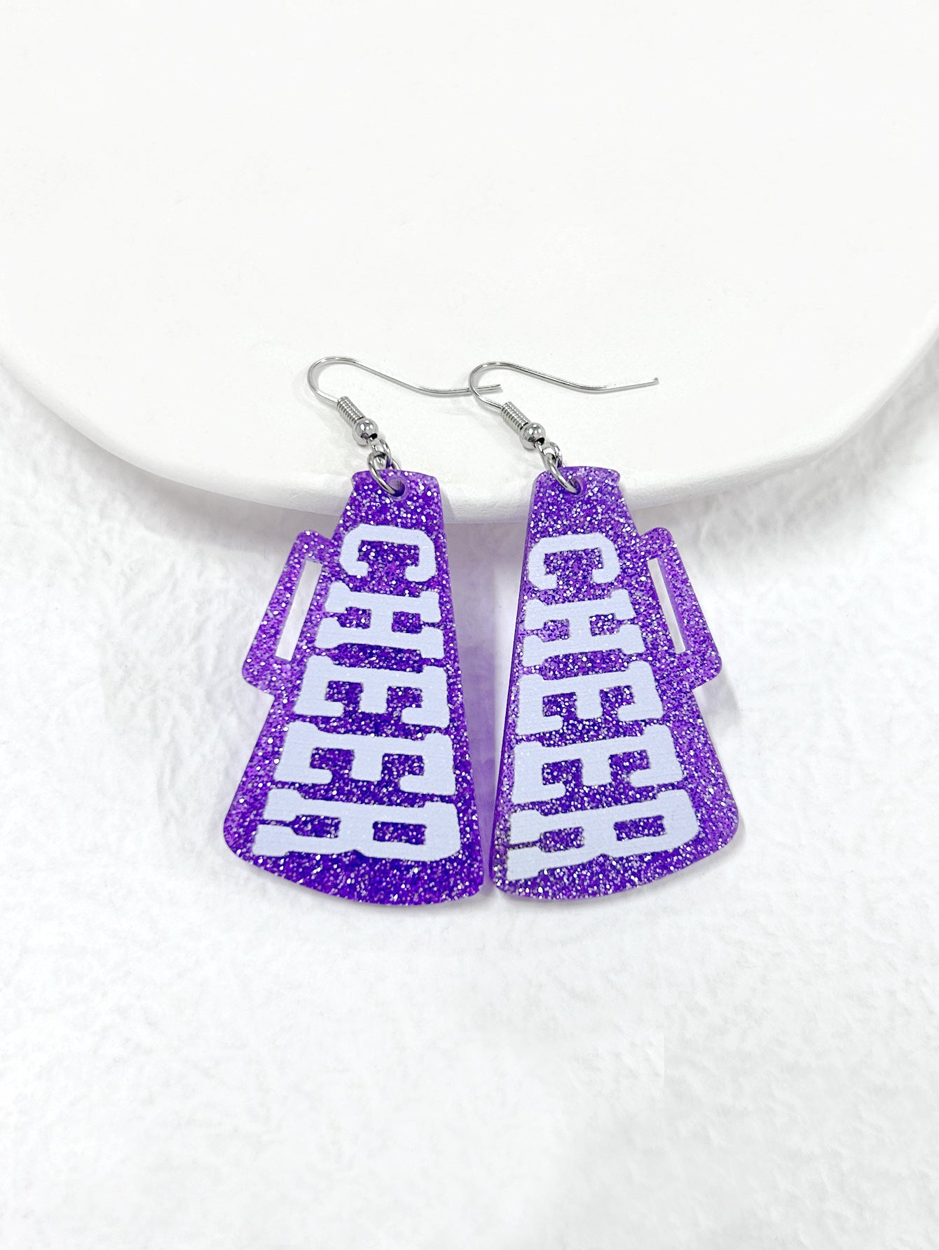For Red Acrylic Earrings Featuring A Stylish Letter Pattern