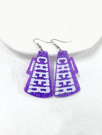 For Red Acrylic Earrings Featuring A Stylish Letter Pattern