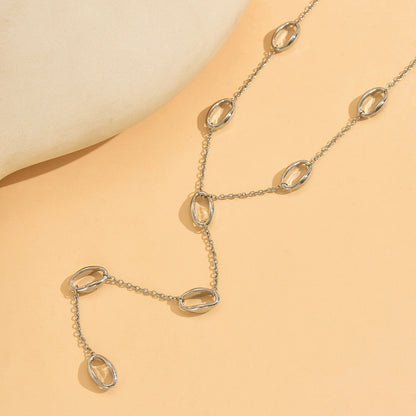 Folds For Y-Necklace Lariat Necklace In Silver Alloy