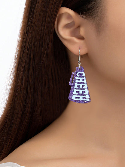 For Red Acrylic Earrings Featuring A Stylish Letter Pattern