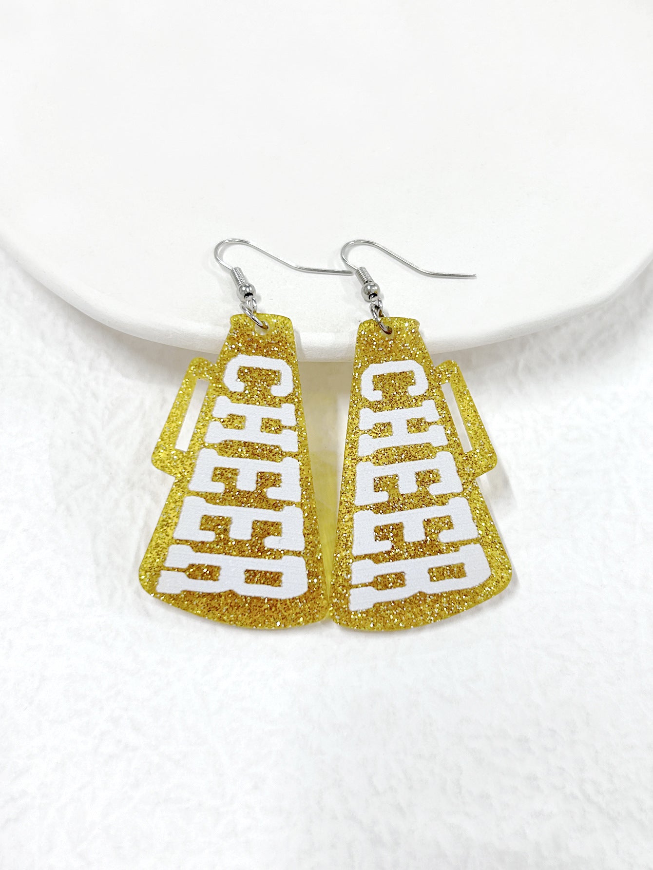 For Red Acrylic Earrings Featuring A Stylish Letter Pattern