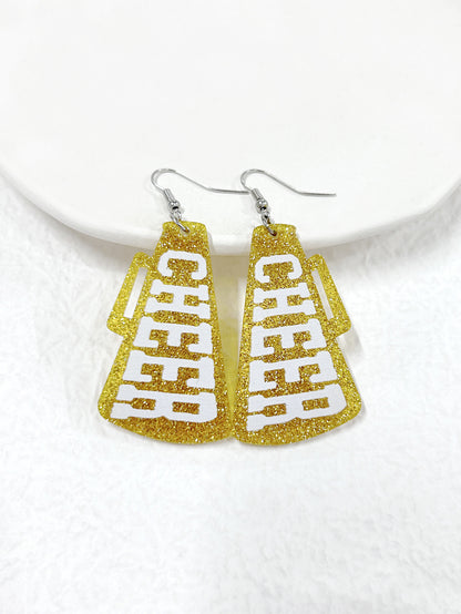 For Red Acrylic Earrings Featuring A Stylish Letter Pattern