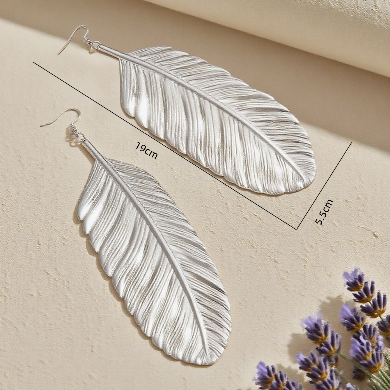 Retro Feather Drop Earrings For Women Featuring Brushed Golden Alloy Ear Hook Design
