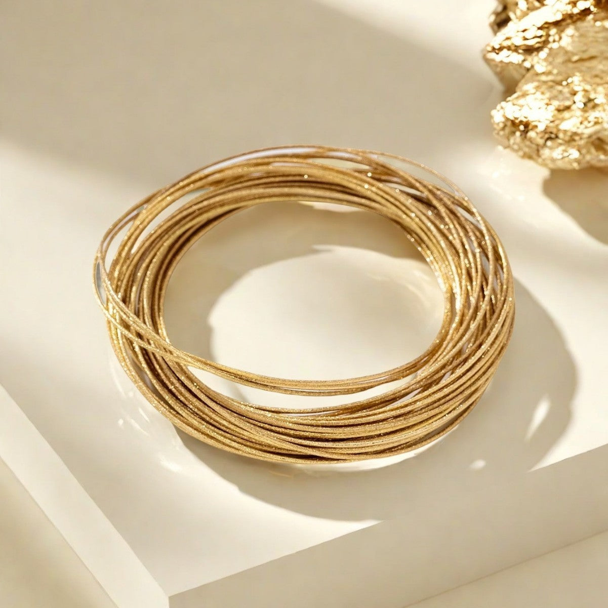 Golden Punk Alloy Wristband Bangle For Stylish Accessories