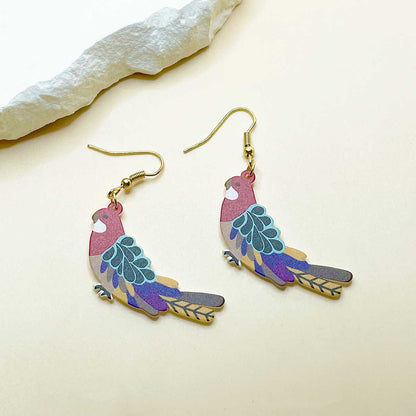 Parrot Earrings For Women In Multicolor Acrylic Featuring Lightweight Design
