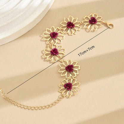 Pastoral Rose Bracelet In Golden, Perfect For Elegant And Timeless Style