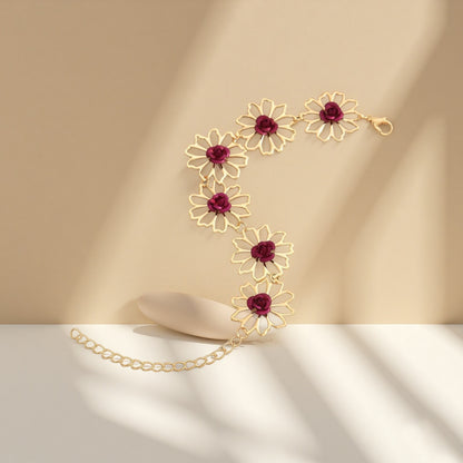 Pastoral Rose Bracelet In Golden, Perfect For Elegant And Timeless Style