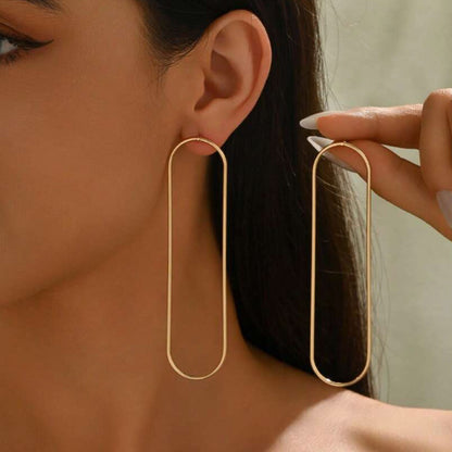Lines For Earrings In Golden Alloy Drop Earrings