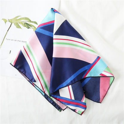 Leopard And Polka Dots Polyester Silk Scarf, Stylish Kerchief Bandana For Autumn And Winter