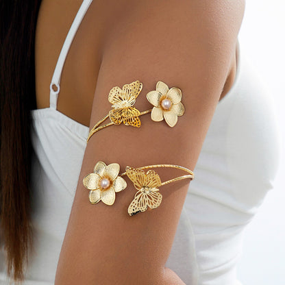 Flowers For Metal Arm Bracelet Bangle