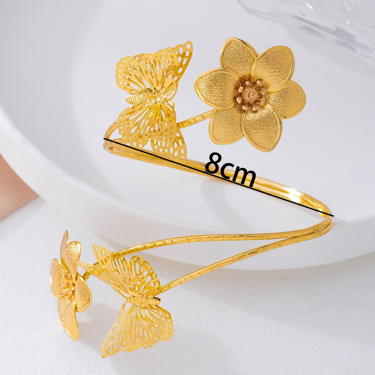 Flowers For Metal Arm Bracelet Bangle