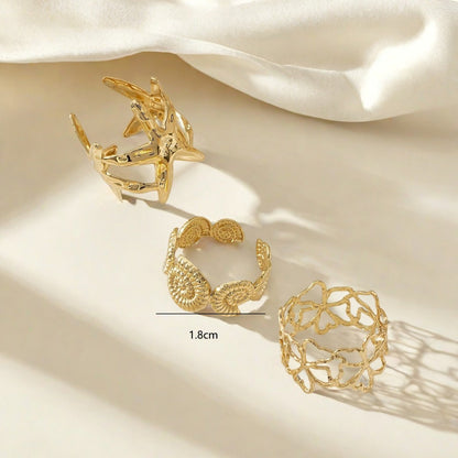 Conch Ring For Women In Golden Metal, 1 Set Featuring Elegant Design