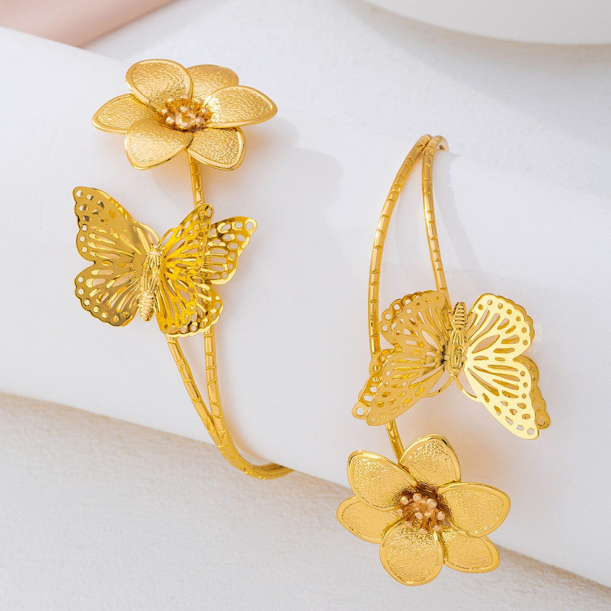 Flowers For Metal Arm Bracelet Bangle