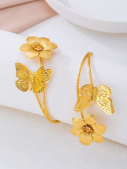 Flowers For Metal Arm Bracelet Bangle