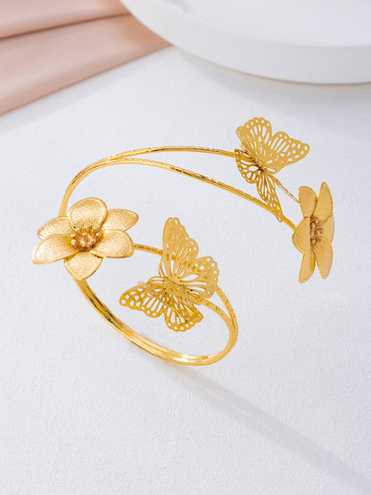 Flowers For Metal Arm Bracelet Bangle