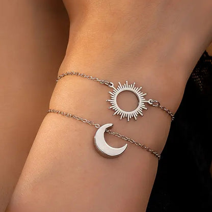 Sun Pattern Metal Bracelet For Women, Golden Color, 1 Set