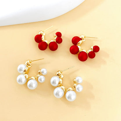 Retro White Acrylic Circle Earrings For New Year