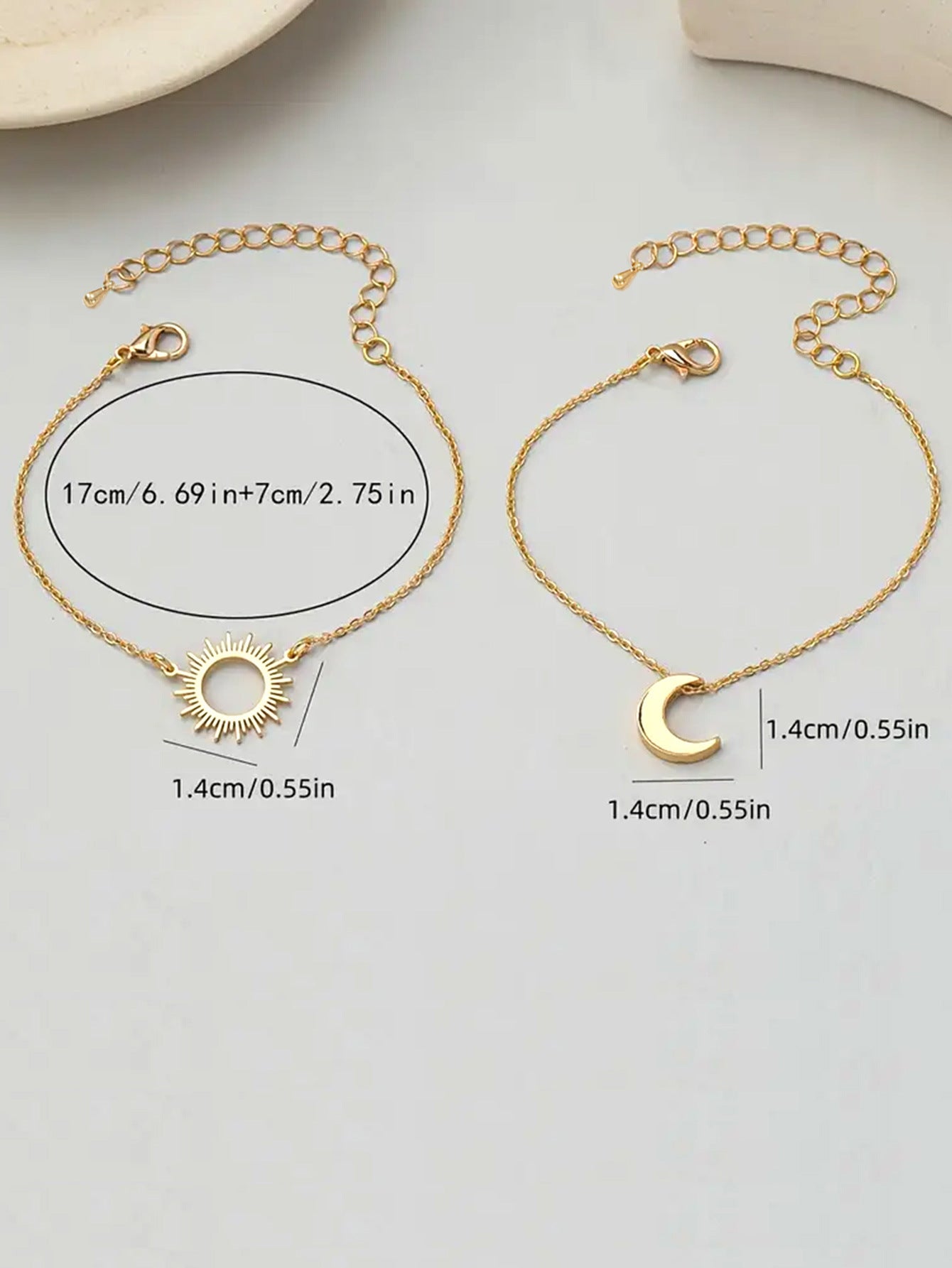 Sun Pattern Metal Bracelet For Women, Golden Color, 1 Set