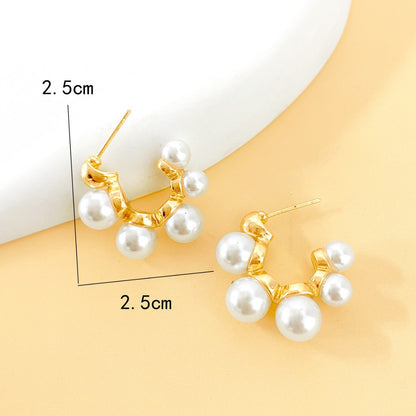 Retro White Acrylic Circle Earrings For New Year