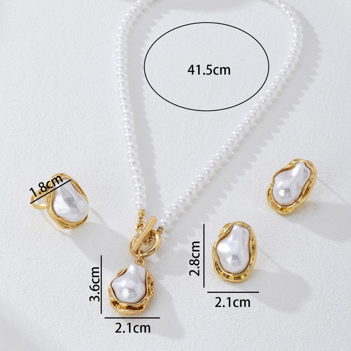 Elegant Jewelry Set Featuring Pearl Pattern In Durable Acrylic Material