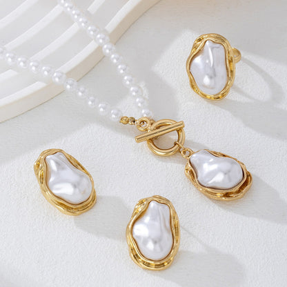 Elegant Jewelry Set Featuring Pearl Pattern In Durable Acrylic Material