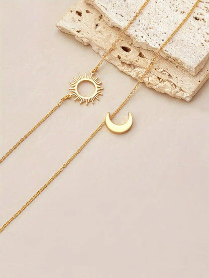 Sun Pattern Metal Bracelet For Women, Golden Color, 1 Set
