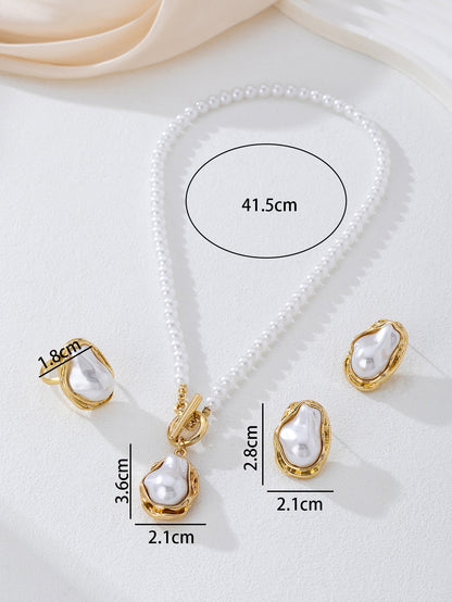 Elegant Jewelry Set Featuring Pearl Pattern In Durable Acrylic Material