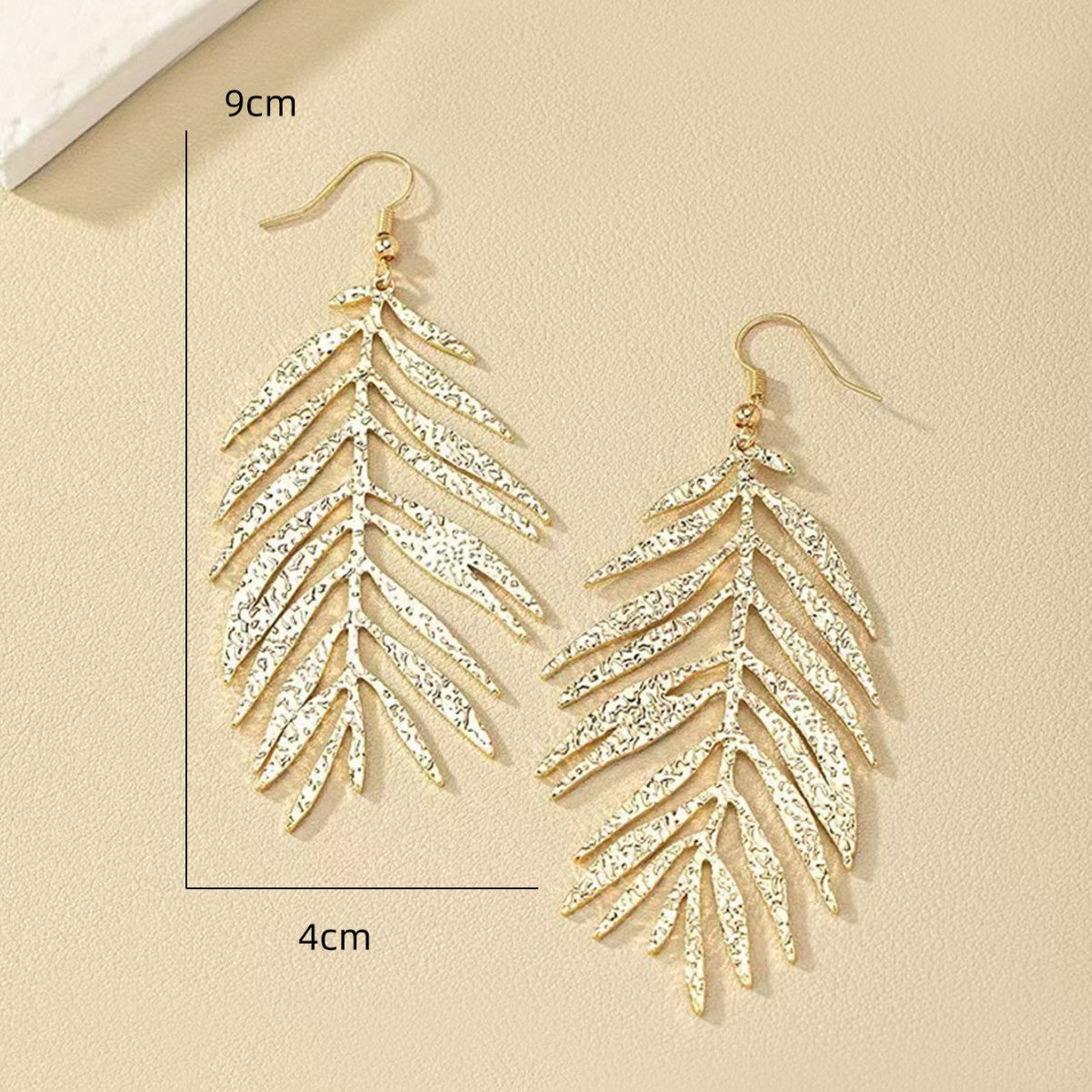 Golden Metal Leaves Drop Earrings For Elegant Style