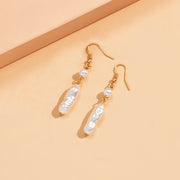 3- Gold Long Pearl Earrings