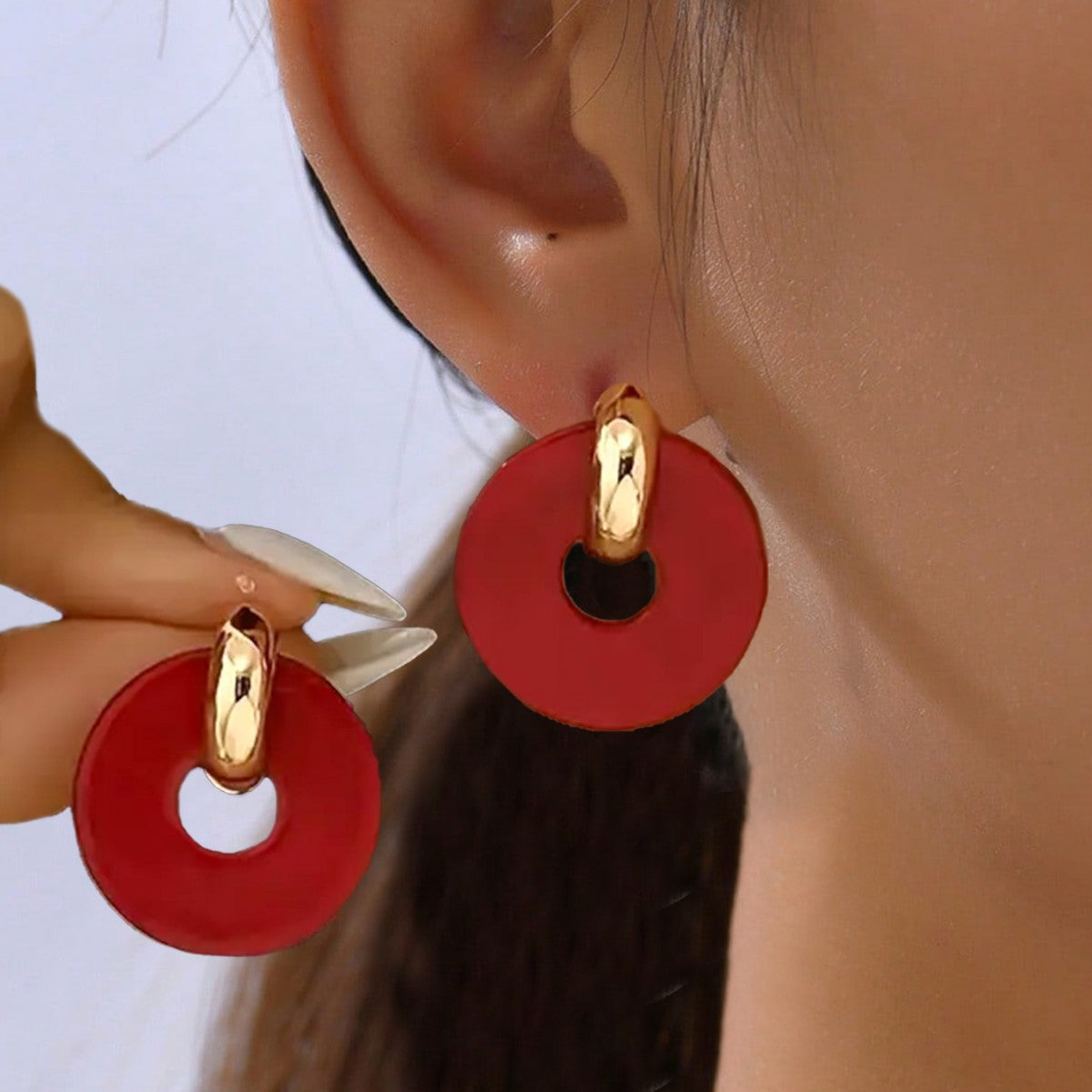 For Irregular Stud Earrings In Acrylic With Colour Accents