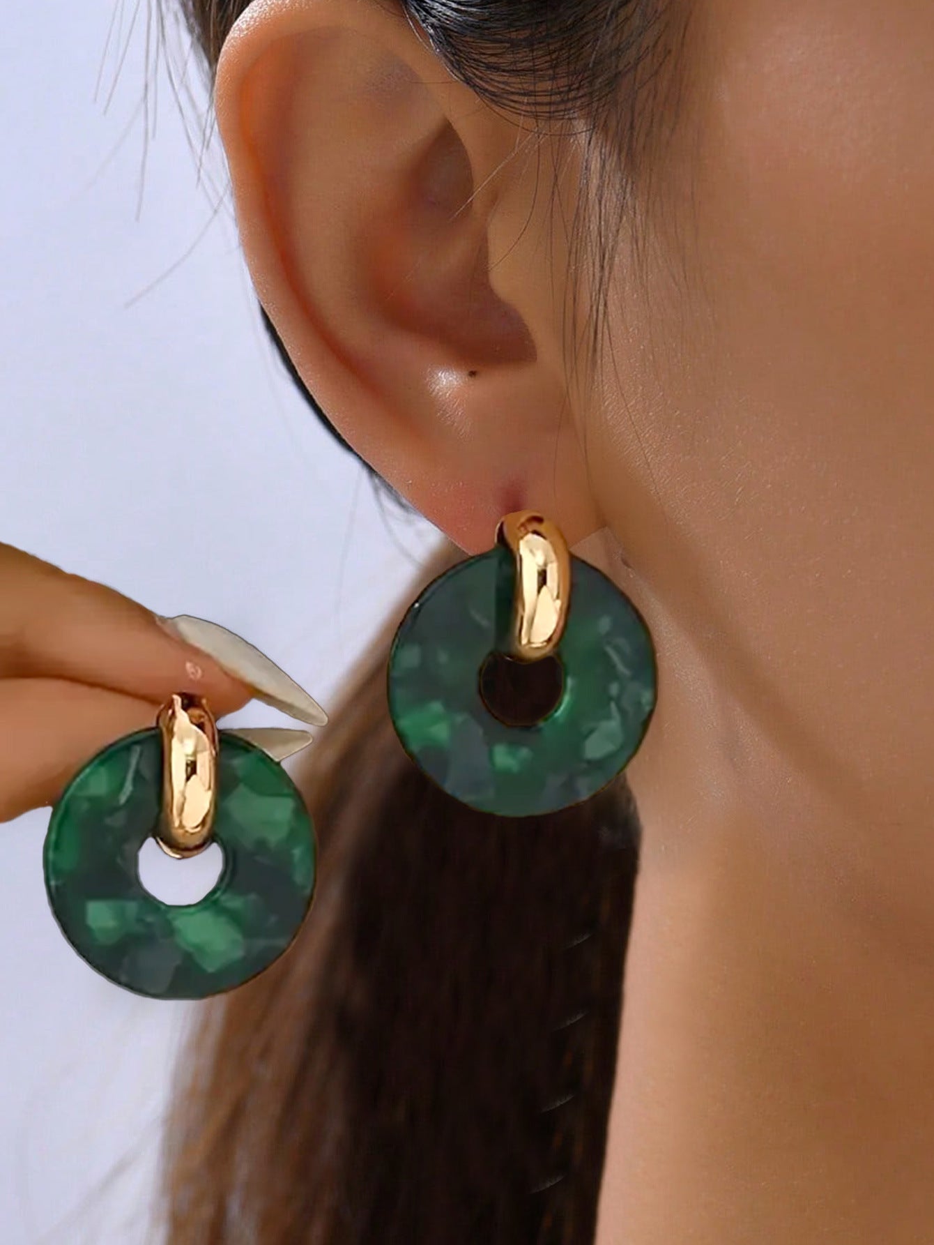 For Irregular Stud Earrings In Acrylic With Colour Accents