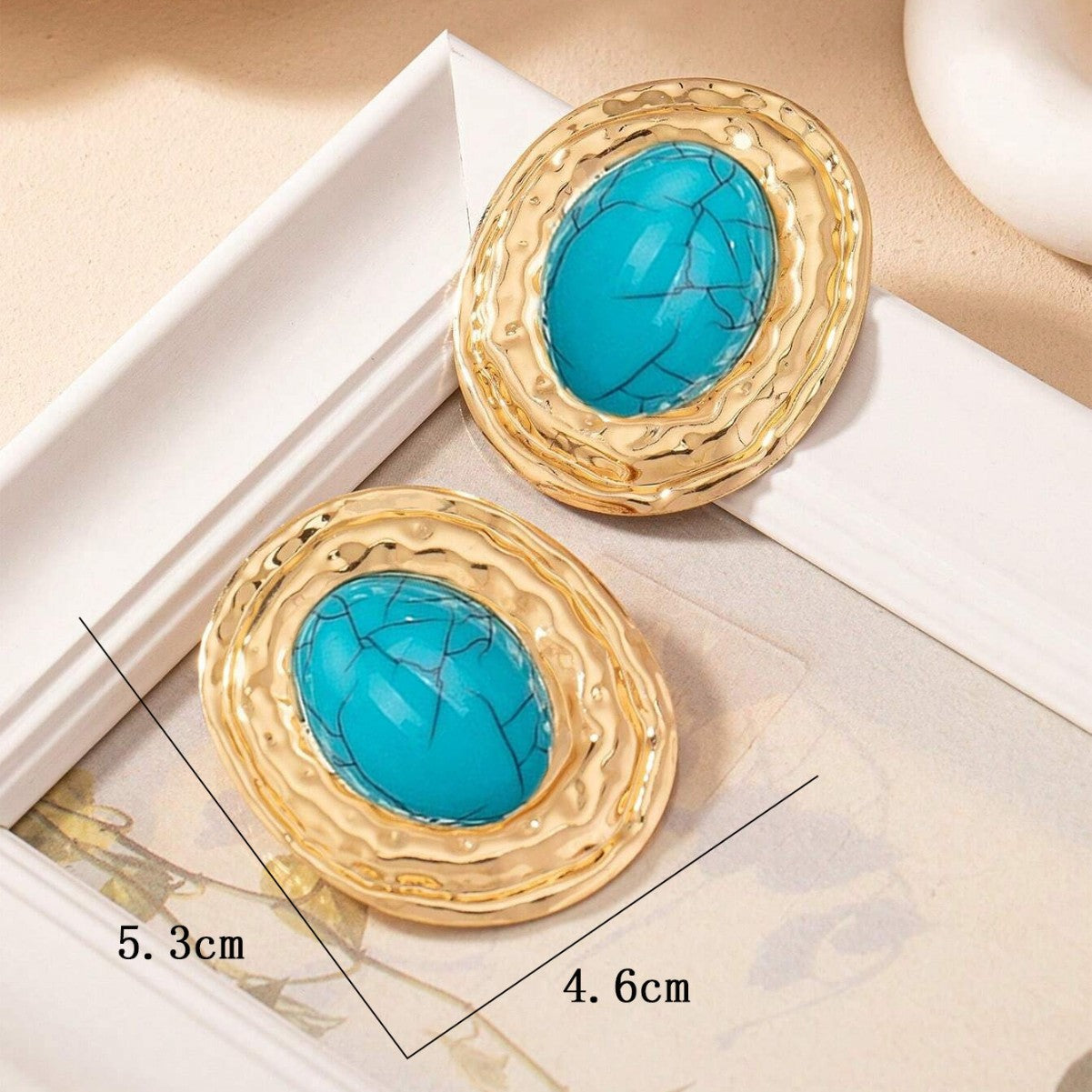 Round Golden Metal Stud Earrings For Everyday Wear