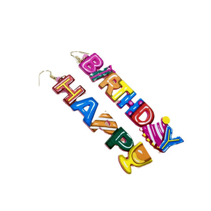 Hip-Hop Multicolor Acrylic Letter Earrings For Stylish Statement Looks