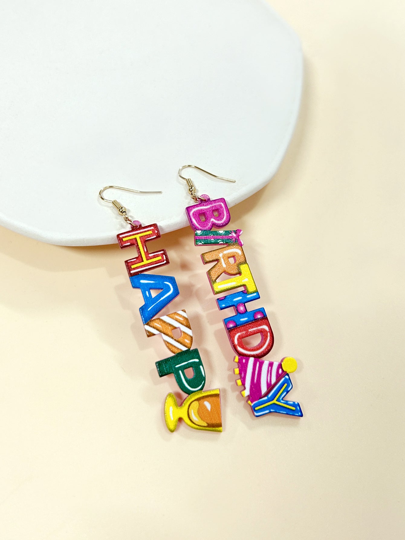 Hip-Hop Multicolor Acrylic Letter Earrings For Stylish Statement Looks